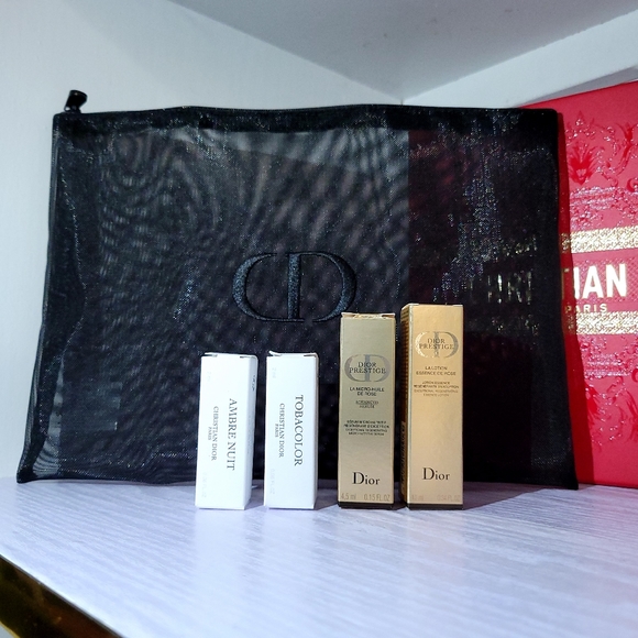 Dior Mesh Makeup Clutch DIOR PRESTIGE LA LOTION Prestige Serum Perfumes - Picture 1 of 6